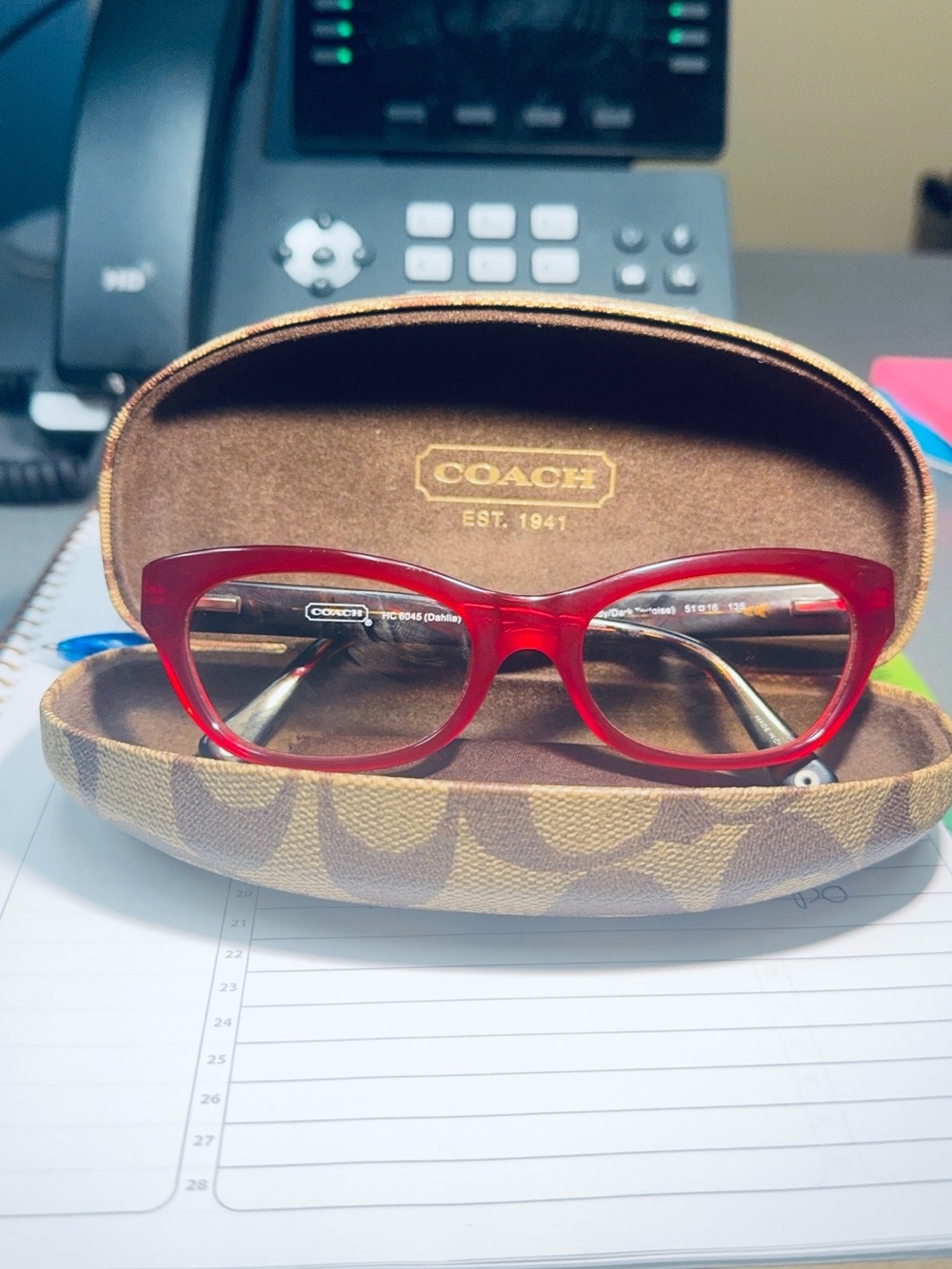 Coach Red Cat-Eye Women's Glasses